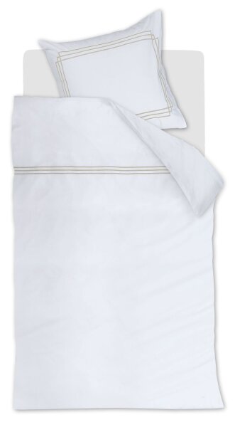 Rivièra Maison Baumwolle Bettwäsche RM Leandro Sand Sand 155 cm x 220 cm natur
