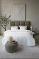 Rivièra Maison Baumwolle Bettwäsche RM Leandro Sand Sand 155 cm x 220 cm natur
