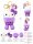 Hello Kitty Plüsch Schlüsselanhänger 10 cm Leo lila Taschenanhänger Kuscheltier Plüschtier Bagclip Stofftier Anime Plush Cute Plushie Halloween Weihnachten Geschenke für Kinder