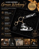 Sneaker-Rucksackanhänger Bag 6cm Basketball & Karabiner schwarz weiß
