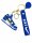 Sneaker-Rucksackanhänger Bag 6cm Basketball & Karabiner blau weiß
