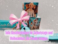 Mini Würfel Frozen die Eiskönigin 3,5 x 3,5 cm Schlüsselanhänger mit Glocke und Motivwürfel Cubix Zauberwürfel für Kinder Geschenke