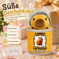 Capybara Kuscheltier in Dose, Plüschtier sortiert, ca. 19 cm weich Kinder Deko Geschenk