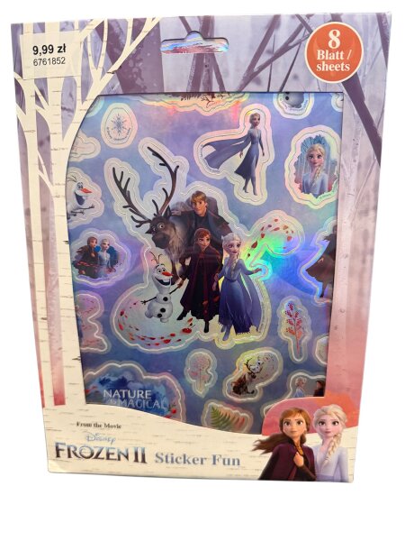 Frozen Eisk&ouml;nigin Aufkleber Sticker Fun Set 8 Blatt Aufkleber Kinder 24x18 cm mit Anna, Elsa, Olaf