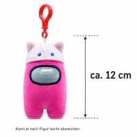 Among Us Plüsch Anhänger Blind Bag, ca. 12 cm Bagclip Überraschungsfigur, 1 zufällige Sammelfigur mit rotem Clip
