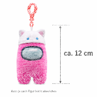 Among Us Plüsch Anhänger Blind Bag, ca. 12 cm Bagclip Überraschungsfigur, 1 zufällige Sammelfigur mit rotem Clip