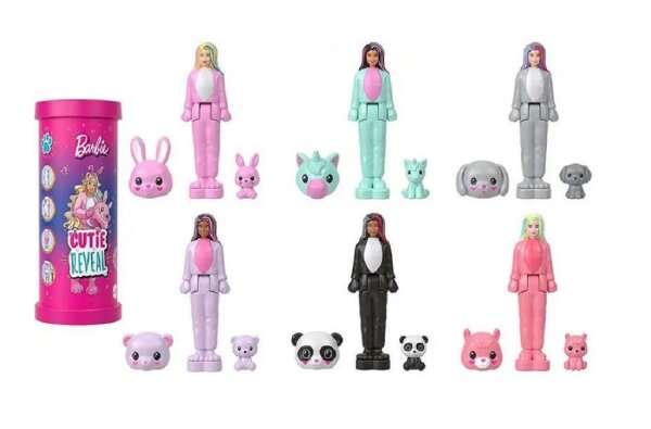 Mini BarbieLand Cutie Reveal Überraschungsfigur Blind Bag 4 cm, Sammelfigur mit Behälter und Haustier, zufällige Auswahl, Spielzeug Geschenk ab 4 Jahren