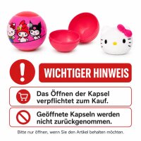 Hello Kitty and Friends Mystery Kapsel Plüschfigur, 1 zufällige Sammelfigur in Kugel, ca. 5,5 x 6 cm, weicher Mini Plüsch, Überraschungsfigur für Kinder, Geschenkidee
