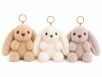 Plüsch Hase Schlüsselanhänger, flauschiger Hasen Anhänger, Überraschungsfarbe, kleiner Kuscheltier Anhänger für Rucksack Tasche Schlüssel, Geschenk für Kinder Mädchen Jungen