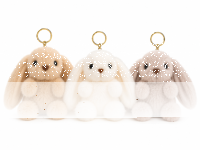 Pl&uuml;sch Hase Schl&uuml;sselanh&auml;nger, flauschiger Hasen Anh&auml;nger, &Uuml;berraschungsfarbe, kleiner Kuscheltier Anh&auml;nger f&uuml;r Rucksack Tasche Schl&uuml;ssel, Geschenk f&uuml;r Kinder M&auml;dchen Jungen
