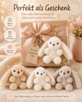 Pl&uuml;sch Hase Schl&uuml;sselanh&auml;nger, flauschiger Hasen Anh&auml;nger, &Uuml;berraschungsfarbe, kleiner Kuscheltier Anh&auml;nger f&uuml;r Rucksack Tasche Schl&uuml;ssel, Geschenk f&uuml;r Kinder M&auml;dchen Jungen
