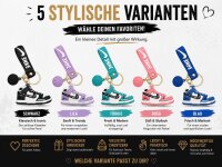 Sneaker-Rucksackanhänger Bag 6cm Basketball & Karabiner grün türkis
