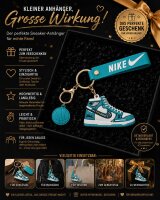 Sneaker-Rucksackanhänger Bag 6cm Basketball & Karabiner grün türkis