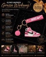 Sneaker-Rucksackanhänger Bag 6cm Basketball & Karabiner rosa