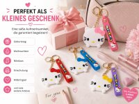 Hello Kitty Schlüsselanhänger mit Kosmetikspiegel, Bagclip, Rucksack Anhänger,1 Stück, Farbe zufällig