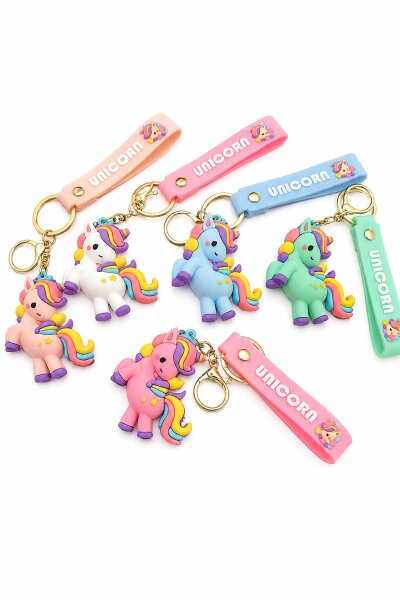 Einhorn Schlüsselanhänger Bagclip, Rucksack Anhänger,1 Stück, Farbe zufällig