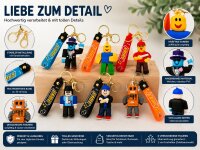 Gaming Schlüsselanhänger Überraschungsfigur Roblox mit Silikonband 1 von 6 Figuren PVC Anhänger für Schlüssel Rucksack Tasche Geschenk Kinder