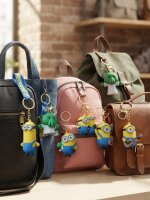 Schlüsselanhänger Minions Comicfigur mit Handschlaufe und Karabiner, Zufallsmotiv 5–6,5 cm
