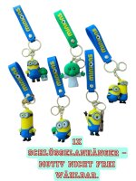 Schlüsselanhänger Minions Comicfigur mit Handschlaufe und Karabiner, Zufallsmotiv 5–6,5 cm