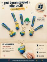 Schlüsselanhänger Minions Comicfigur mit Handschlaufe und Karabiner, Zufallsmotiv 5–6,5 cm
