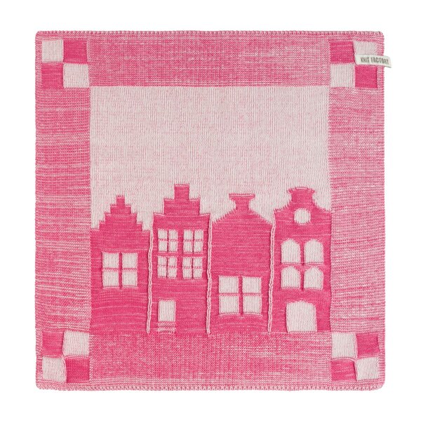 Knit Factory | Küchentuch House Ecru/Fuchsia | Beige;Rosa | 50x50 cm