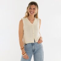 Knit Factory | Lumi Strickweste Ecru - 36/38 | Beige