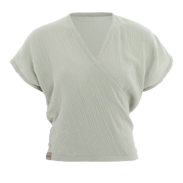 Knit Factory | Dani Wickeltop Olive Mist - 36/42 | Grün