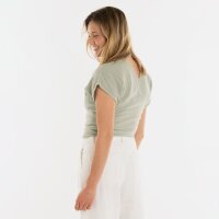 Knit Factory | Dani Wickeltop Olive Mist - 36/42 | Grün