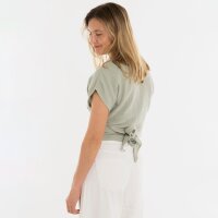 Knit Factory | Dani Wickeltop Olive Mist - 36/42 | Grün