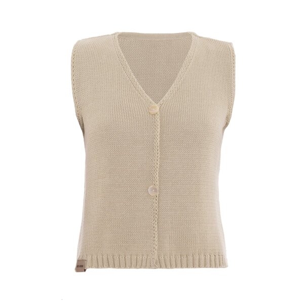 Knit Factory | Lumi Strickweste Leinen - 40/42 | Braun