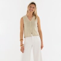 Knit Factory | Lumi Strickweste Leinen - 40/42 | Braun