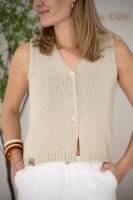 Knit Factory | Lumi Strickweste Leinen - 40/42 | Braun