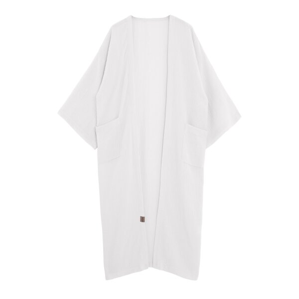 Knit Factory | Elva Kimono Lang Woolwhite - 36/42 | Weiß