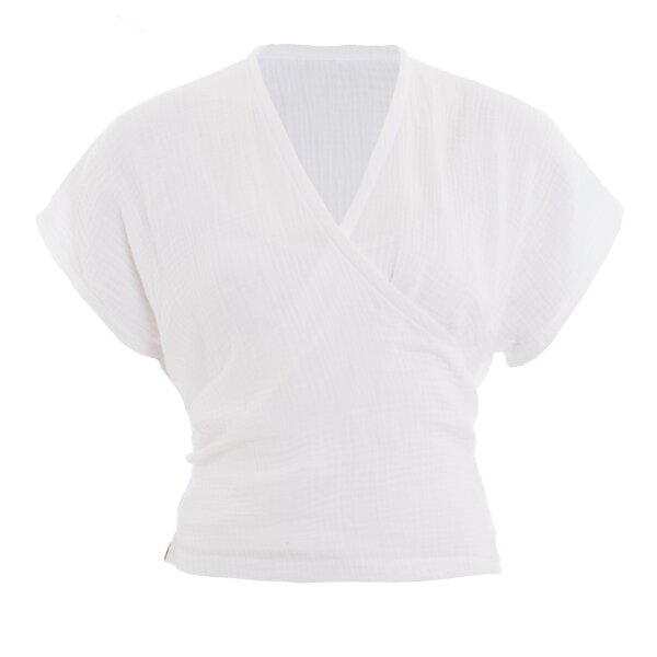 Knit Factory | Dani Wickeltop Woolwhite - 36/42 | Weiß