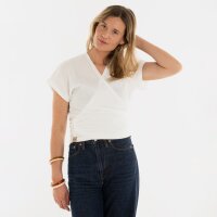 Knit Factory | Dani Wickeltop Woolwhite - 36/42 | Weiß