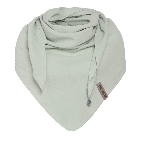 Knit Factory | Liv Dreieckstuch Olive Mist | Grün | 190x85 cm