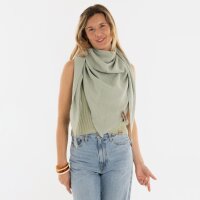 Knit Factory | Liv Dreieckstuch Olive Mist | Grün | 190x85 cm
