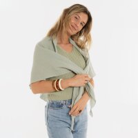 Knit Factory | Liv Dreieckstuch Olive Mist | Grün | 190x85 cm