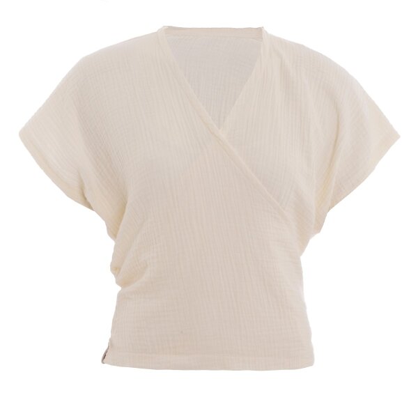 Knit Factory | Dani Wickeltop Ecru - 36/42 | Beige