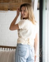 Knit Factory | Dani Wickeltop Ecru - 36/42 | Beige