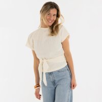 Knit Factory | Dani Wickeltop Ecru - 36/42 | Beige