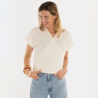 Knit Factory | Dani Wickeltop Ecru - 36/42 | Beige