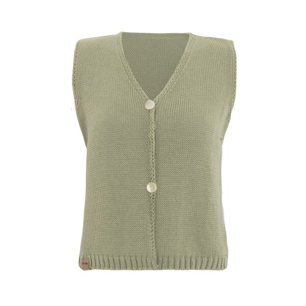 Knit Factory | Lumi Strickweste Olive Mist - 36/38 | Grün
