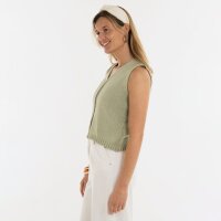 Knit Factory | Lumi Strickweste Olive Mist - 36/38 | Grün