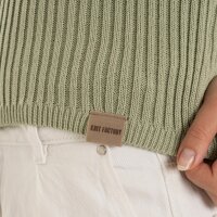 Knit Factory | Layla Gestricktes Top Olive Mist - 36/38 | Grün