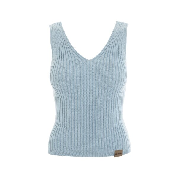 Knit Factory | Layla Gestricktes Top Serein Blue - 36/38 | Hellblau