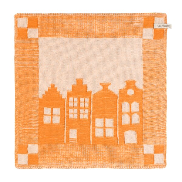 Knit Factory | Küchentuch House Ecru/Orange | Beige;Orange | 50x50 cm
