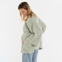 Knit Factory | Elva Kimono Kurz Olive Mist - 36/42 | Grün
