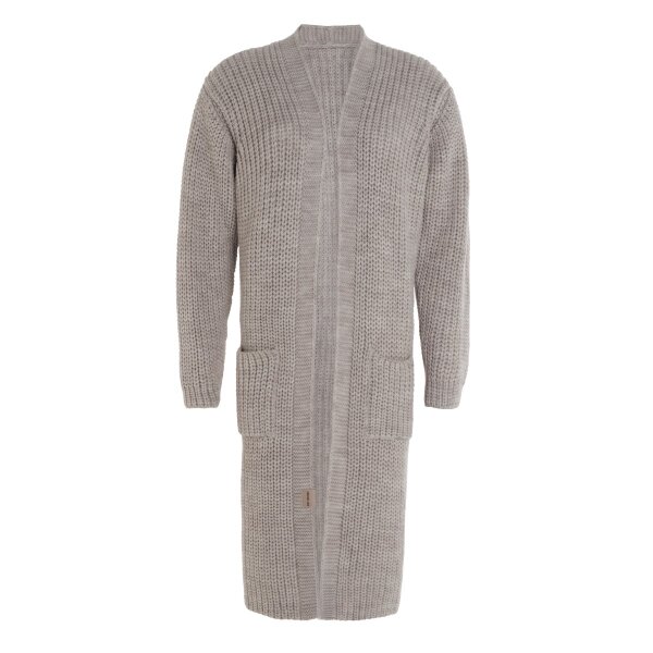 Knit Factory | Marlo Lange Strickjacke Iced Clay - 40/42 | Hellgrau