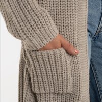 Knit Factory | Marlo Lange Strickjacke Iced Clay - 40/42 | Hellgrau